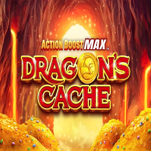 Slots logo of Action Boost Max Dragon's Cache from SpinPlay Games at Vegasino Casino