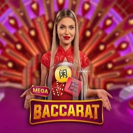 Mega Baccarat slot icon by Pragmatic Play, available at Vegasino Casino