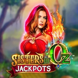 Sisters Of Oz Jackpots logo by Triple Edge Studios at Vegasino CasinoSisters Of Oz Jackpots